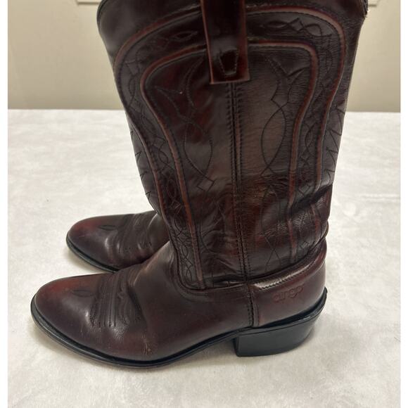 Dingo Boots Men’s Size 8E Burgundy Red Leather Cowboy Western Pull On Vintage - Picture 7 of 12
